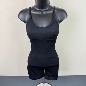 OQQ Bodysuit Womens Small Seamless Ribbed Adjustable Strap Romper Shapewear